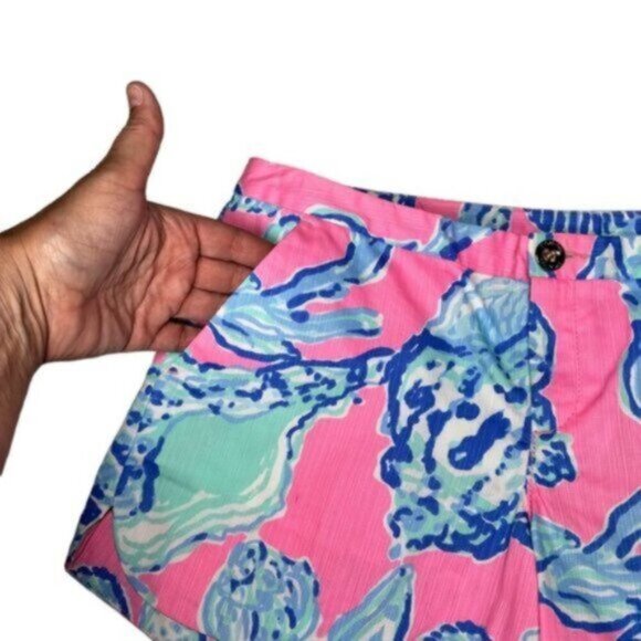 NWT Lilly Pulitzer | Pink & Blue Pout Barefoot Princess Adie Shorts Size 2 - Picture 4 of 12